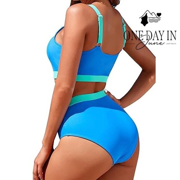 Adisputent Crop Bikini Swimsuit Size L - Picture 2 of 6